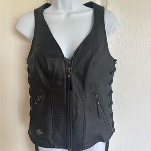 Harley-Davidson Women's Black Leather Vest